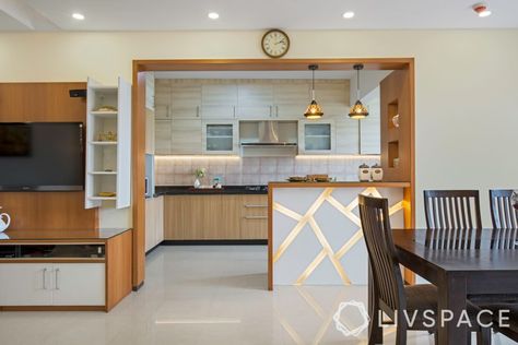 Open Kitchen Interior, Modern Open Kitchen Design, Open Kitchen Design Ideas, Kitchen Design Indian, Modern Open Kitchen, Small Open Kitchens, Semi Open Kitchen, Open Kitchen Design, Open Kitchen Layouts