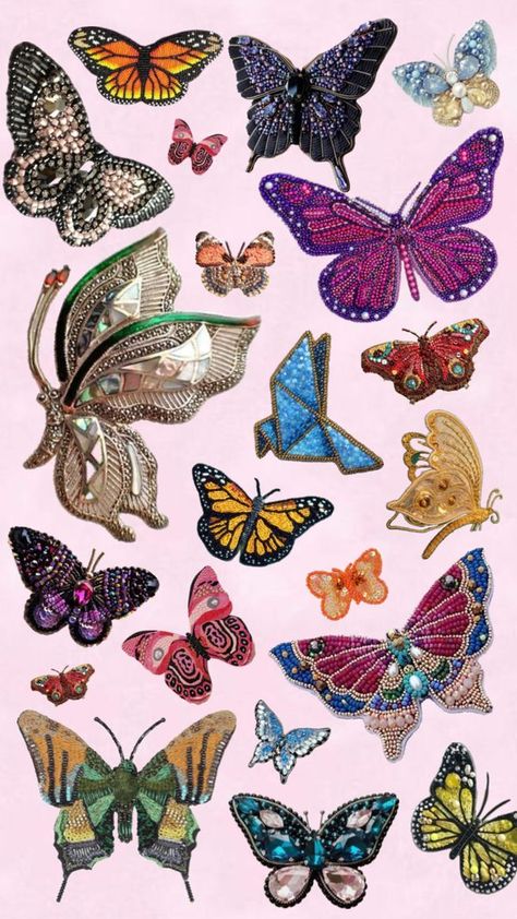 Check out therealmadd's Shuffles butterfly garden #butterflies #sequin #sequinapplique Textiles Sketchbook, Beaded Shirt, A Level Art Sketchbook, Collage Art Projects, Bead Embroidery Patterns, Collage Background, Phone Background, Butterfly Garden, Diy Embroidery