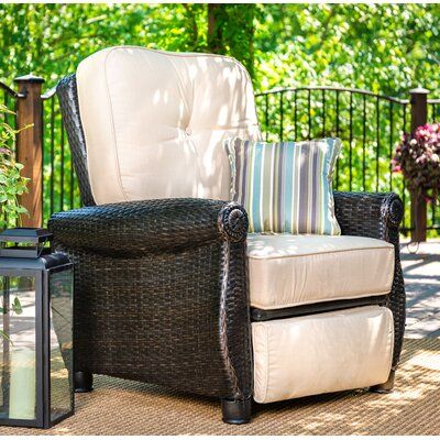 Breckenridge 2 Piece Rattan Sunbrella Sofa Seating Group with Cushion Outdoor Recliner Chair Patio, Outdoor Recliner Chair, Sunbrella Outdoor Furniture, Gazebo Ideas, Outdoor Recliner, Sofa Seating, La Z Boy, Patio Spaces, Color Spectrum