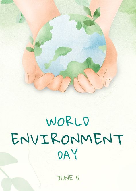 Editable environment poster template psd with world environment day text in watercolor | premium image by rawpixel.com / Porpla mana World Environment Day Posters, Environment Poster, Happy World Environment Day, Ego Quotes, About Earth, Grateful Quotes, Satirical Illustrations, Free Illustration Images, Achievement Quotes