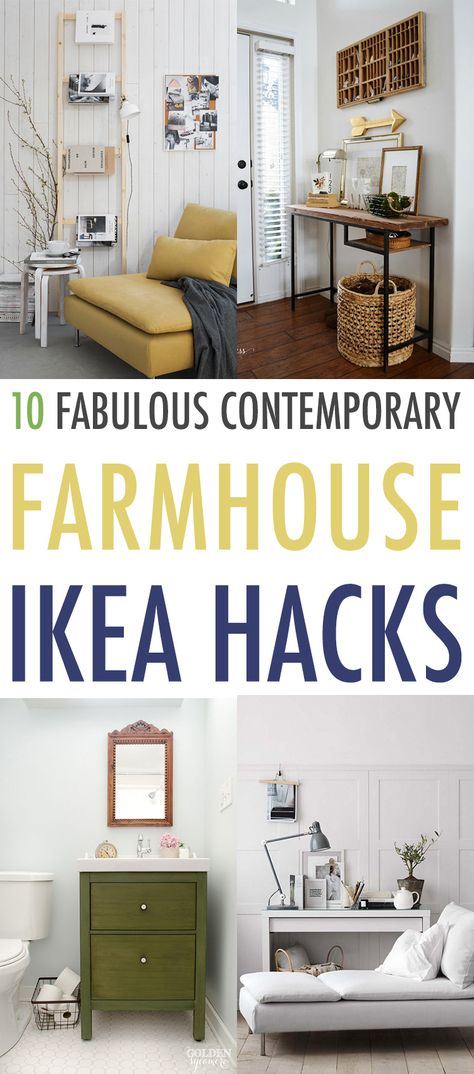 10 Fabulous Contemporary Farmhouse IKEA Hacks - The Cottage Market Ikea Stolmen, Ikea Farmhouse, Ikea Hack Ideas, Cottage Market, Ikea Furniture Hacks, Diy Ikea Hacks, Diy Ikea, Farmhouse House, Contemporary Farmhouse