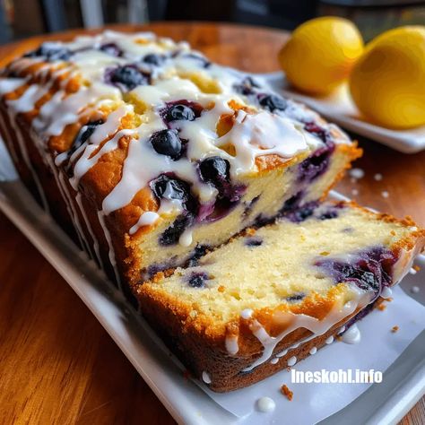 Lemon Blueberry Loaf | InesKohl Kitchen Ineskohl Kitchen, Lemon Blueberry Pound Cake, Lemon Blueberry Loaf, Blueberry Pound Cake, Blueberry Loaf, Lemon Blueberry Bread, Lemon Bread, Lemon Loaf, Blueberry Bread