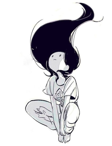 Adventure Time Marceline, 캐릭터 드로잉, Adventure Time Art, Arte Sketchbook, Long Black Hair, Dessin Adorable, 영감을 주는 캐릭터, Sketchbook Art Inspiration, Art Inspiration Drawing