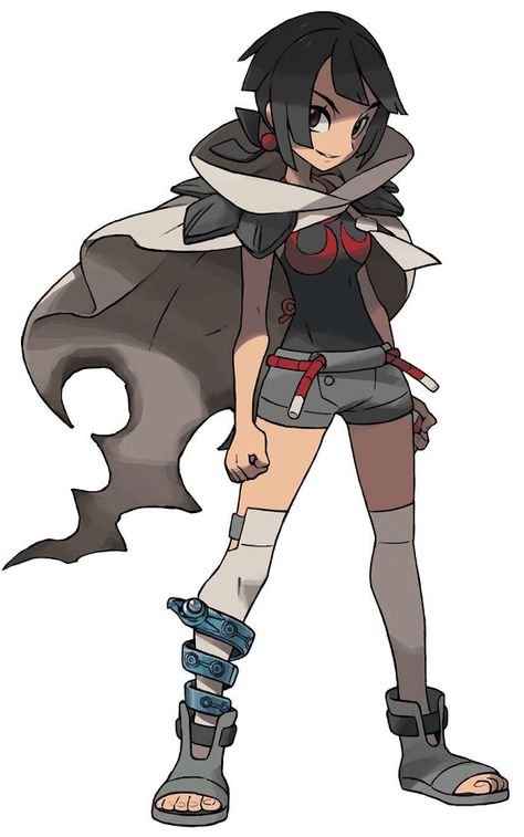 black_hair brown_hair cape higana_(pokemon) official_art poke_ball pokemon pokemon_(game) pokemon_oras sandals sugimori_ken thigh-highs Pokemon Trainer Outfits, Pokemon Omega, Sapphire Pokemon, Pokemon Omega Ruby, Pokémon Oras, Pokemon Rpg, Pokémon Ruby, Pokemon Official, Pokemon Gym