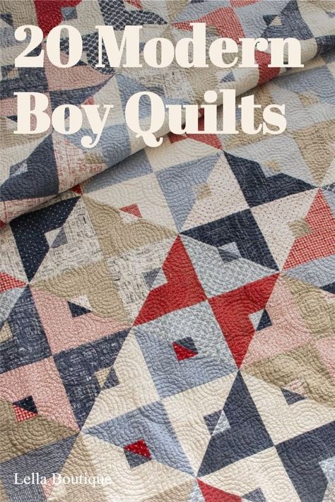 Modern Beginner Quilt, Geometric Quilts Modern, Baby Quilt For Boys, Quilts For Boys Ideas, Male Quilts Patterns, Flannel Quilt Ideas, Quilts For Baby Boys, Boys Quilts Ideas, Masculine Quilts Ideas