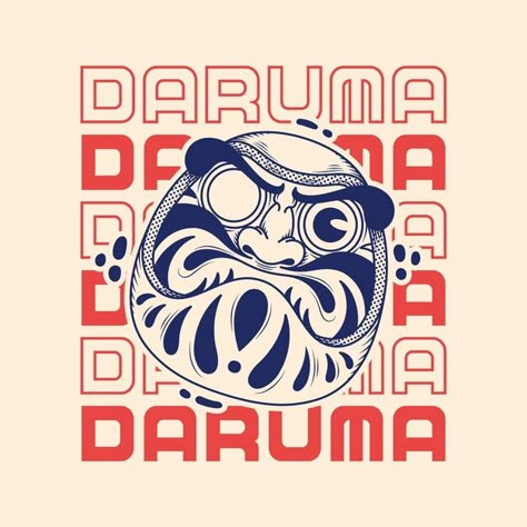 Japanese Daruma, Doll Illustration, Mask Illustration, Illustration Tshirt, Astronaut Illustration, Japan Graphic Design, Kitsune Mask, Daruma Doll, Japanese Illustration