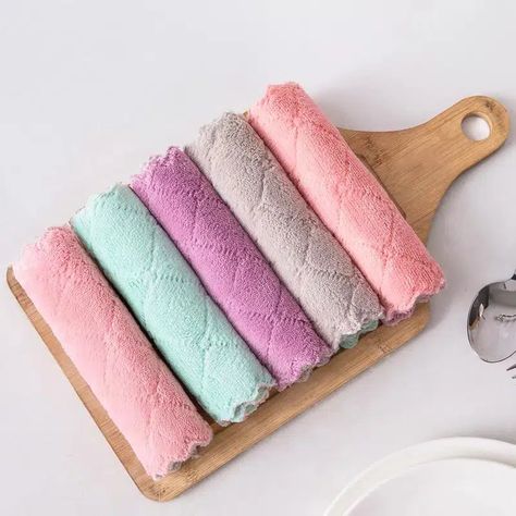 5pcs, 25*25cm/9.8*9.8inch Cleaning Towel, Dish Washing Towel, Dishcloth, Kitchen Supplies, Coral Velvet Towel, Dish Washing, Table Cleaning, Household Towel, Both Dry And Wet, Random Color - Home & Kitchen - Temu Home Utensils, Washing Towels, Kitchen Accesories, Towel Ideas, Hand Towels Kitchen, Kitchen Jars, Kitchen Dish Towel, Spa Products, Microfiber Cleaning Cloths