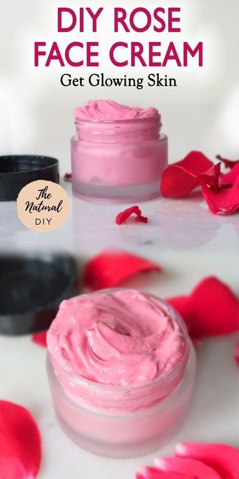 Face Cream Diy, Diy Natural Beauty Recipes, Face Cream Recipe, Haut Routine, Rose Face, Get Glowing Skin, Natural Beauty Recipes, Diy Rose, Natural Beauty Diy