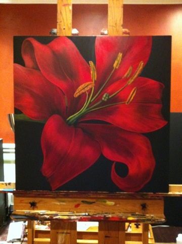 Scott Carle's Blog | Schone Farbe b e a u t i f u l c o l o r Botanical Art by Scott Carle Lilium Painting, Red Flower Drawing, Hur Man Ritar Blommor, Art Painting Diy, Bild Gold, Acrylic Painting Flowers, Flower Painting Canvas, Soyut Sanat Tabloları, Abstract Art Painting Diy