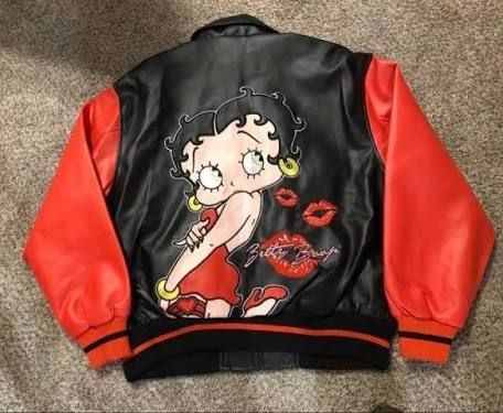 Betty Boop Leather Jacket, Betty Boop Outfits, Betty Boop Jacket, Thrift Wishlist, Varsity Jacket Women, Doll Aesthetic, Current Fashion, Fame Dr, Genuine Leather Jackets