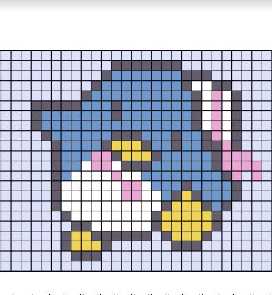 Pompompurin Cross Stitch, Cinnamoroll Alpha Pattern, Sanrio Alpha Pattern, Pixel Sanrio, Pixel Art Sanrio, Sanrio Pixel Art, Crochet Birthday, Hama Art, Tuxedo Sam