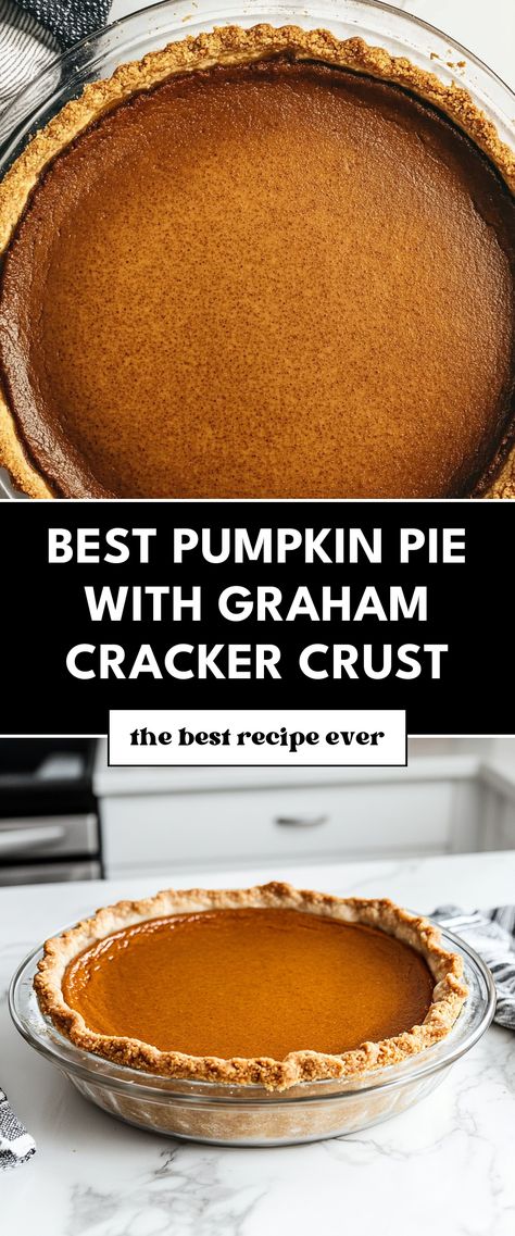 Image for Best Pumpkin Pie with Graham Cracker Crust Pumpkin Pie With Graham Cracker Crust, Pumpkin Pie Graham Cracker Crust, Pies With Graham Cracker Crust, Pumpkin Pie Crust Recipe, Graham Wafer Crust, Pie With Graham Cracker Crust, Graham Pie, Pumpkin Pie Crust, The Best Pumpkin Pie