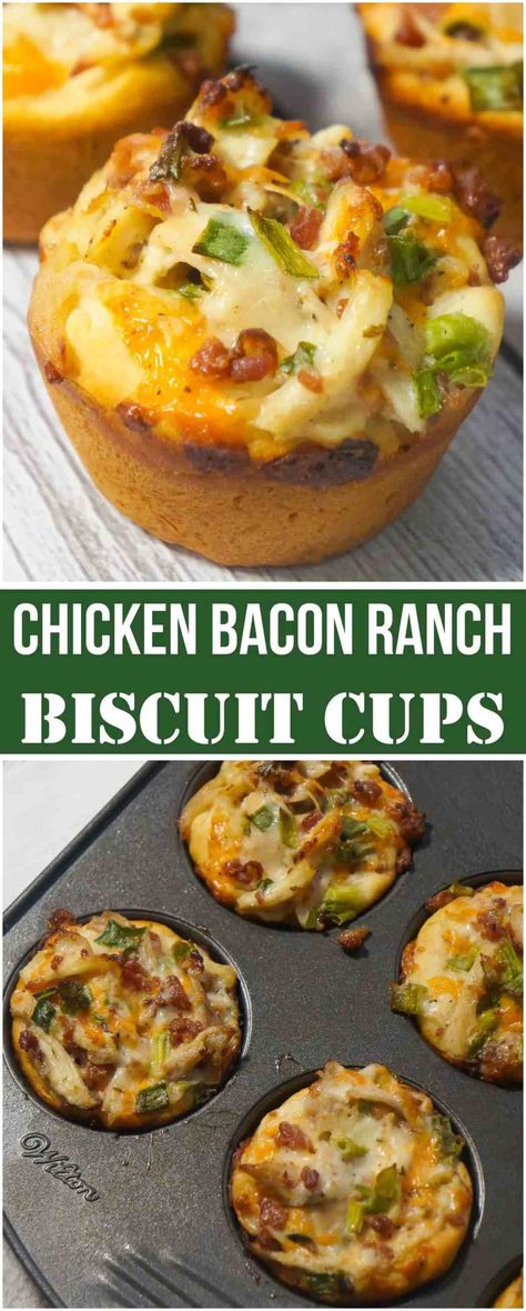 Chicken Bacon Ranch Biscuit Cups - This is Not Diet Food Easy Hand Held Lunches, Hand Held Brunch Ideas, Easy Hand Held Food, Hand Held Recipes, Hand Held Meals On The Go, Hand Held Dinner Ideas, Lunch Truck Food Ideas, Munchie Desserts, Hand Held Food Ideas