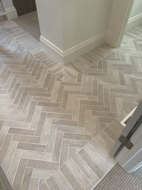 Small Tile Entryway, Herringbone Tile Bathroom Floor, Chevron Tiles Floor, Checker Floor, Herringbone Tile Floors, Entryway Tile, Mudroom Flooring, Foyer Flooring, Entry Tile