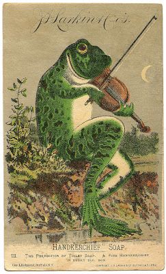 Vintage Image - Fabulous Frog with Violin - The Graphics Fairy---DIY printed decor for nursery maybe?! Frog Illustration, Postal Vintage, The Graphics Fairy, Graphics Fairy, Frog Art, Images Vintage, A Frog, Frog And Toad, Poster Vintage