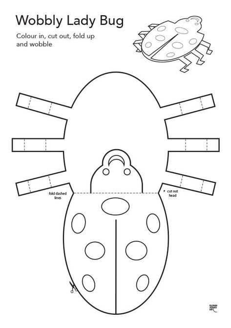 Wobbly Lady Bug Build A Bug Activity, Ideas For Art And Craft, Spring Crafts For Kids Printable, Cut Out Activities For Kids, Build A Printable, Insect Templates Free Printable, Cut Out Crafts Free Printable, Cut Out Crafts For Kids, Kids Printable Crafts