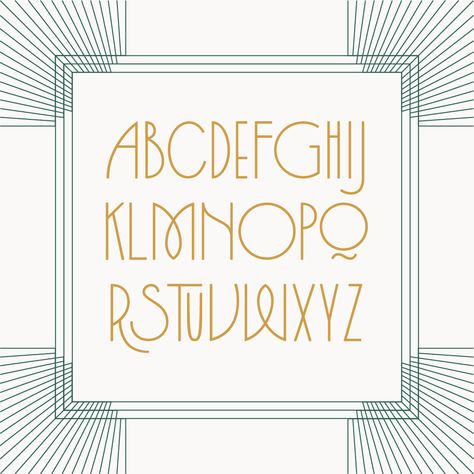 Lempicka Font Duo & Vector Pack. Lempicka is an Art Deco-inspired, ligature-rich typeface duo with support for Latin and Greek. In this package, you will receive two fonts and one vector pack of frames and ornaments. #calligraphy #moderncalligraphy #procreate #learncalligraphy #handlettering #lettering #fonts #calligraphybusiness #handwritingfont Greek Typeface, Modern Art Deco Graphic Design, Tamara Lempicka, Art Deco Typography, Hand Lettering Alphabet Fonts, Art Deco Logo, Learn Modern Calligraphy, Art Deco Fonts, Greek Font