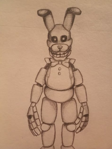 I was listening to 'into the pit' by Dawko & DHeusta and inspiration struck lmao Pit Bonnie Fnaf, Fnaf Bonnie Drawing, Spring Trap Drawing, Fazbear Frights, Fnaf Crafts, Horror Drawing, Fnaf Freddy, Warrior Cat Drawings, Animatronic Fnaf