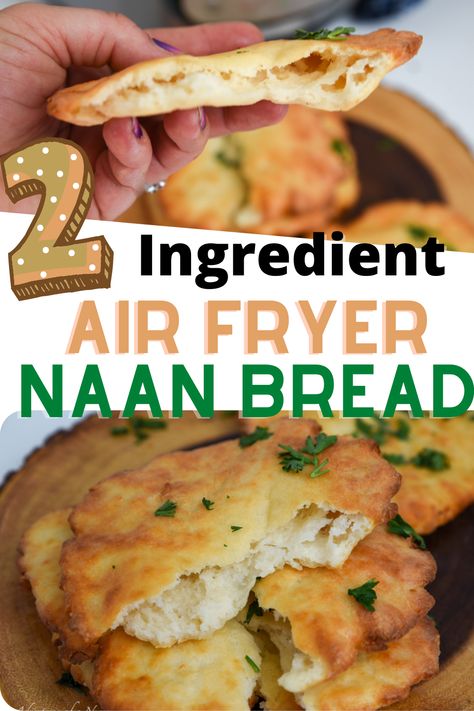 Airfryer Naan Bread, Naan Bread In Air Fryer, Air Fryer Keto Bread, Easy Air Fryer Meals For One, Airfryer Bread Recipes, Air Fryer Naan Bread, Airfryer Bread, Air Fryer Naan, Air Fryer Bread