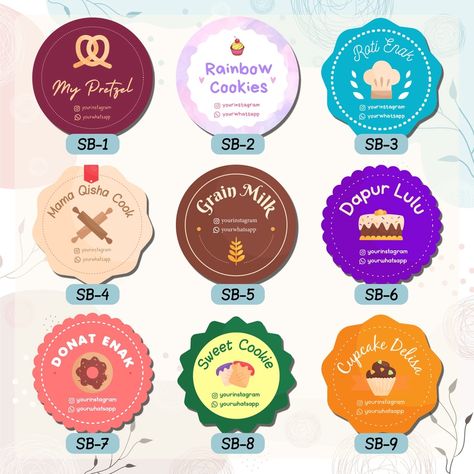 Label Produk, Chocolate Logo, Ui Design Dashboard, Mini Brownies, Kitchen Logo, Sticker Logo, Cute Food Drawings, Custom Sticker, Sweet Cookies