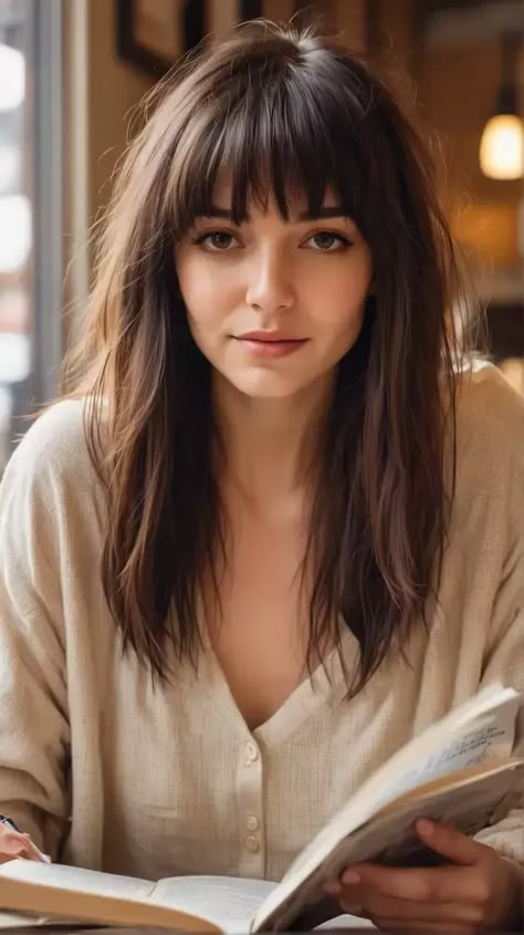 Bangs Straight Medium Hair, Bangs And Mid Length Hair, Bangs With Mid Length Hair, Bangs With Soft Layers, Mid Length Hair With Wispy Bangs, Fringe Shoulder Length Hair, Mid Length Hair With Curtain Bangs, Hair With Wispy Bangs, Bangs Shoulder Length Hair