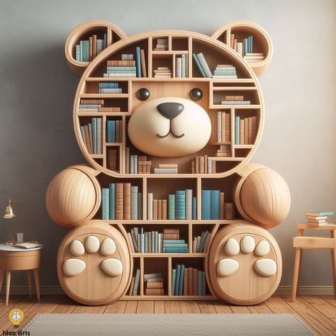 New Home Decor Ideas, Cute Bookshelves, Unique Bookcase, Unique Bookshelves, Dream Bedroom Inspiration, Home Hall Design, Cute Furniture, Bedroom Door Design, Kids Room Furniture