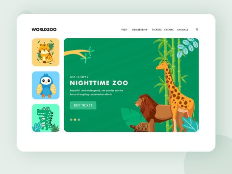 Zoo & Animal Park Website by Nilesh Dubey Ui Ux Design Trends, Ux Design Trends, Ux Design Inspiration, Zoo Animal, Web Layout, Saint Charles, Show And Tell, Business Card Mock Up, Zoo Animals