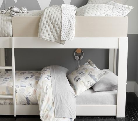 Milo Twin-over-Twin Low Bunk Bed | Pottery Barn Kids Low Bunk Bed, Bunk Bed Sets, Low Bunk Beds, Bottom Bunk, Twin Bunk Bed, Low Ceilings, Top Bunk, Top Beds, Twin Bunk Beds