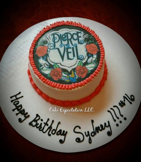 Pierce the veil cake Pierce The Veil Birthday Cake, Pierce The Veil Birthday, Pierce The Veil Cake, Party 2023, Current Obsession, Birthday Planning, Cute Birthday Cakes, Pierce The Veil, 15th Birthday