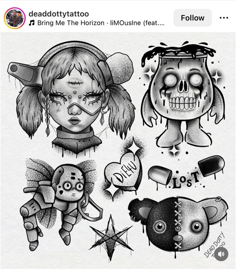 Flash Tattoo Bmth, Bring Me The Horizon Drawings, Metal Bands Tattoos, Bad Omens Art, Metalhead Tattoo Ideas, Bring Me The Horizon Art, Metal Band Tattoos, Metalcore Tattoo, Bring The Horizon