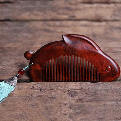 Wood Comb, Wooden Comb, Wood Wax, Tassels Decor, Hair Accessories Gift, Wood Carving Art, Small Leaf, Hair Sticks, Dremel