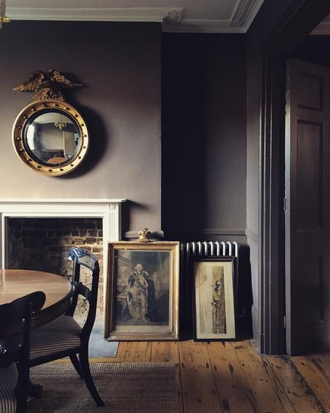 London Clay paint colour by Farrow + Ball — Jack Laver Brister (@tradchap) on Instagram: “London project #interiordesign #georgian #townhouse #london London Clay Farrow And Ball, Georgian Decor, Moody Spaces, Mauve Palette, Townhouse London, London Clay, Country Kitchen Flooring, Country Kitchen Countertops, Brown Interiors