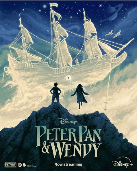 PETER PAN & WENDY (2023) Fairies Movie, Peter Pan Movie, Peter Pan And Wendy, Peter Pan Wendy, Disney Now, Peter And Wendy, Disney Live, Epic Movie, Disney Posters