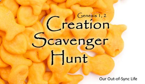 Games For Creation Story, Creation Activities For Toddlers, Sunday School Scavenger Hunt For Kids, Creation Scavenger Hunt, Creation Games, Vbs Jungle, Bible Verses About Nature, School Scavenger Hunt, Creation Activities