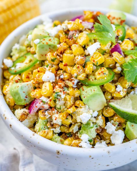 Authentic Mexican Street Corn, Esquites Recipe, Elote Salad, Mexican Street Corn Salad Recipe, Mexican Street Corn Recipe, Heart Healthy Recipes Low Sodium, Street Corn Salad, Street Corn Recipe, Fresh Corn Salad