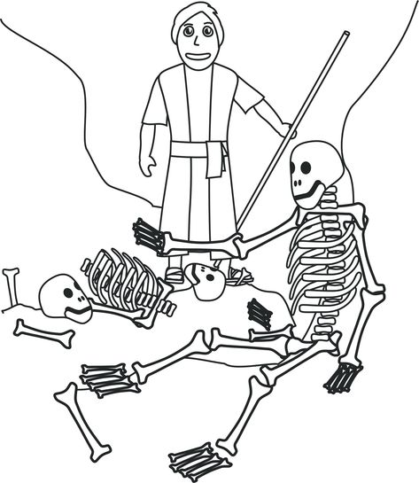 Skeleton Coloring Pages Printable Human Skeleton Coloring Pages Anatomy Of A Bone Page Free Ezekiel 37 Dry Bones Craft, Ezekiel Dry Bones, Lent Kids, Awana Games, Book Of Ezekiel, Awana Sparks, Valley Of Dry Bones, Bible Coloring Sheets, Ezekiel 37