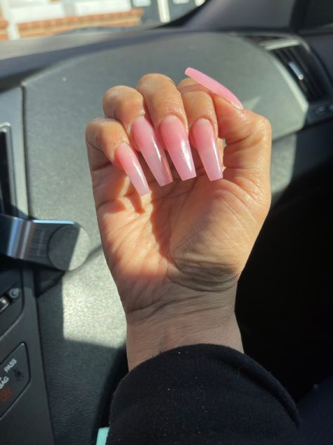 Clear Pink Glossy Nails, Clear Pink With Glitter Nails, Pink Powder Nails Acrylics, Clear Pink Sns Nails, Clear Pink Jelly Nails, Clear Dip Powder Nails With Design, Natural Pink Dip Powder Nails, Long Dip Powder Nails, Sheer Pink Acrylic Nails