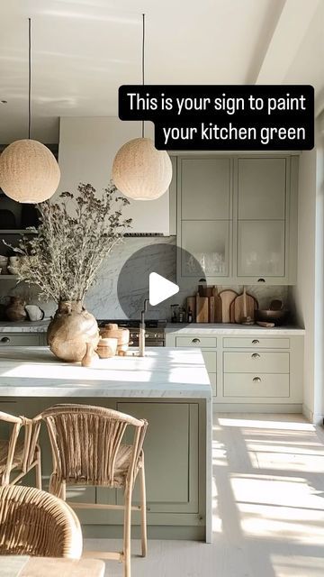 Abbeyfeale Interiors on Instagram: "My 7 favourite green paint colours for kitchens are:

- Bunratty by @colourtrend
- Boringdon Green by @littlegreenepaintcompany 
- Green Smoke by @farrowandball 
- Greige Green by @fleetwood_paints 
- Schoolroom Green by @colourtrendpaints 
- Wattle Green by @fleetwood_paints 
- Bowling Green by @colourtrendpaints 

This is the sign you’ve been waiting for 😉" Green Paint Colours, Fleetwood Paint, Green Paint Colors, Kitchen Paint Colors, Bowling Green, Online Interior Design, Paint Colours, Green Paint, Color Trends