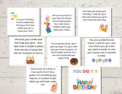 Visit my Etsy shop and grab this Birthday scavenger hunt, Perfect scavenger hunt for teens or adults, birthday treasure hunt https://etsy.me/3V44Q0j #birthday #scavengerhunt #familygame #treasurehunt #adultscavengerhunt #scavengerhuntcards #teens Birthday Scavenger Hunt For Teens, Birthday Gift Scavenger Hunt Clues, Birthday Scavenger Hunt For Adults, Treasure Hunt Clues For Adults, Birthday Treasure Hunt, Birthday Scavenger Hunt, Clue Cards, Scavenger Hunt Birthday, Treasure Hunt Clues