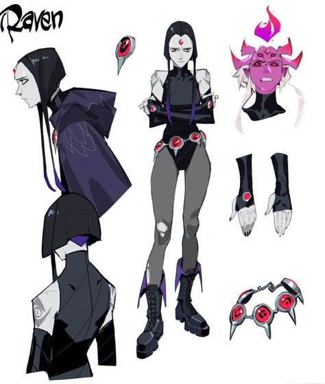 Raven Redesign, Dragon Ball Fanart, Da Rules, Demon Form, Teen Titans Fanart, Arte Punk, Teen Titan, Arte Dc Comics, Superhero Design