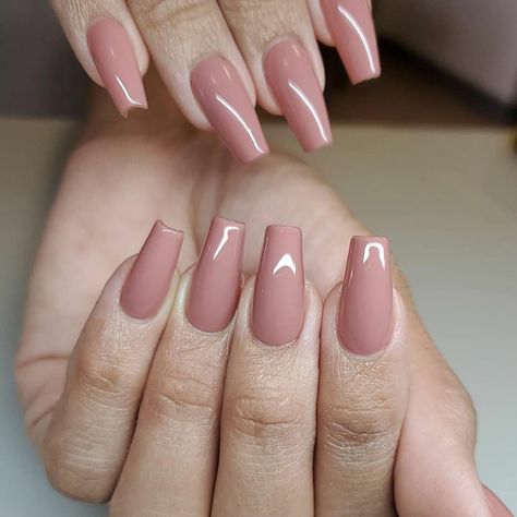 Dusty Rose Nails, Dusty Pink Nails, Rose Pink Nails, Rose Nail Design, Overlay Nails, Ombre Acrylic, La Nails, Ombre Acrylic Nails, Casual Nails