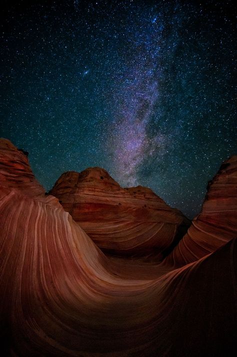 The winter Milky Way is not as impressive as the summer version... but seeing it at the Wave makes up for it. Nikon D810 ISO6400 ƒ/2.8 10sec 15mm #TheWave #Wave #arizona #coyotebuttes #Utah #thewavearizona #BLM #DaveKochPhoto #visitarizona #visittheusa #instagramaz #explorearizona #landscapephotography #landscapeperfection #utahunique #coyotebuttesnorth #vermillioncliffs #officialfstoppers #visitutah #kanab @natgeotravel @roamtheplanet @travellingthroughtheworld @loweprobags @peakdesign The Wave Arizona, Vermillion Cliffs, Nikon D810, Wave Rock, Visit Utah, Visit Arizona, Antelope Canyon, Milky Way, Utah