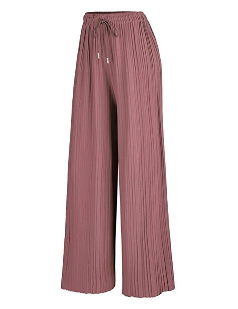 Lock and Love Women's Ankle/Maxi Pleated Wide Leg Palazzo Pants with Drawstring/Elastic Band at Amazon Women’s Clothing store Plazo Pants Outfits, Coulottes Outfit, Pleated Palazzo Pants, Plazo Pants, Maxi Pants, Summer Shift Dress, Wide Leg Palazzo Pants, Indian Suits, Printed Wide Leg Pants