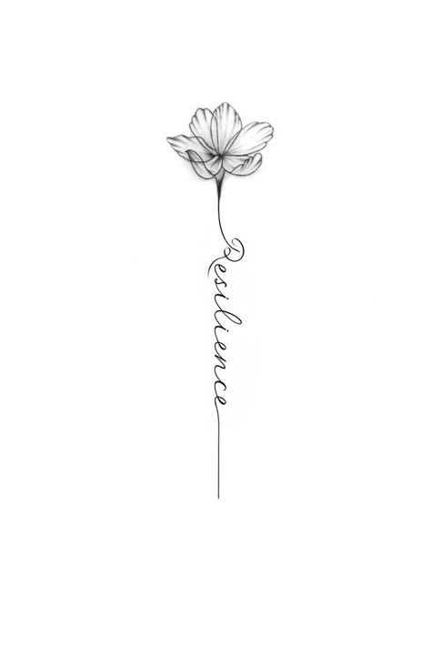 Wording Back Tattoo, Writing Into Flower Tattoo, Side Arm Tattoos For Women Flower, Flower Spinal Tattoo Women, Resilience Spine Tattoos For Women, Order My Steps Tattoo, Resilience Tattoo With Flower, Cute Side Arm Tattoos For Women, Side Hand Tattoos For Women Unique