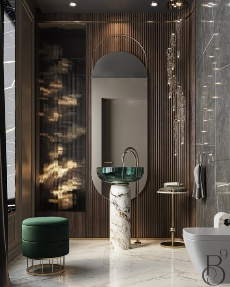 Luxury Powder Room, Unique Bathroom Design, Meeting Room Design, Luxury Bathroom Interior, Luxury Toilet, Study Room Design, Bathroom Decor Luxury, Washroom Design, Stunning Interior Design