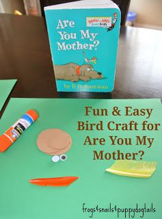 Bird Craft for Are You My Mother? - FSPDT Are You My Mother Book Activities, Slp Crafts, Twos Classroom, Community Preschool, Curriculum Themes, Bird Activities, Preschool Family Theme, Bird Crafts Preschool, Preschool Family