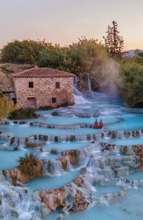 Imagine yourself in the natural hot spring with the most beautiful natural scenery in the world. Yup, that’s heaven! What could be more relaxing than a natural hot spring bath? In this blog, read more about those “ooh!” moments with thermal baths in Italy. Beautiful Natural Scenery, Natural Hot Spring, Hot Spring Bath, Natural Hot Springs, Thermal Baths, Thermal Spring, Thermal Bath, Italy Tours, Hot Spring