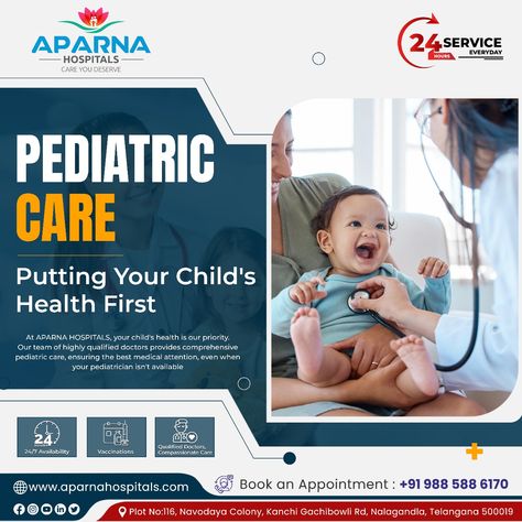 Aparna Hospitals: Hyderabad
At Aparna Hospitals, we understand that your child's well-being is your top priority. That's why we've crafted a nurturing and specialized pediatric care experience, designed to put your little one's health first! 🏥💖
🎉 Join the Aparna Family!
Follow us on Facebook for regular updates, health tips, and engaging content focused on your child's well-being. Let's build a community that prioritizes the health and happiness of our little ones together! 🤗💕 Build A Community, Pediatric Care, Health And Happiness, Engaging Content, Kids Health, Care About You, Top Priority, Pediatrics, Hyderabad