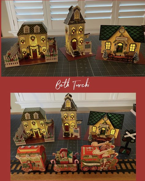 Beth Turchi, Anna Griffin Christmas Cards, Christmas Vignettes, Christmas Houses, Anna Griffin Cards, Anna Griffin, Paper Projects, Handmade Cards, Open House