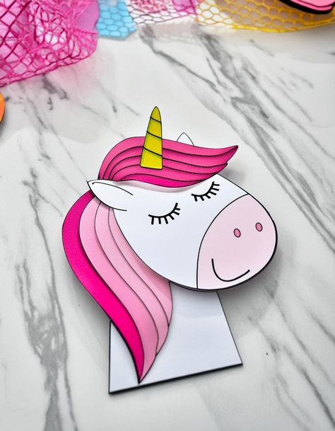 Cutest Female Unicorn Paper Craft Idea Unicorn Paper Craft, Build A Unicorn, Unicorn Template, Unicorn Craft, School Glue, Unicorn Headband, Rainbow Crafts, Bird Crafts, Popsicle Stick Crafts